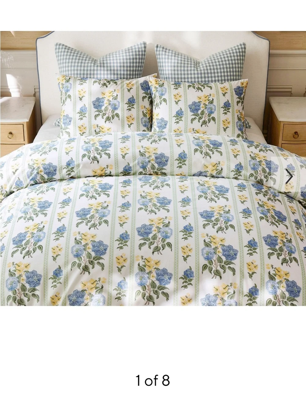 Pottery Barn Krysta Floral Reversible Percale Duvet Cover King
